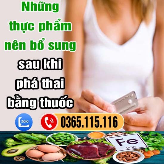 Những thực phẩm nên bổ sung sau khi phá thai bằng thuốc